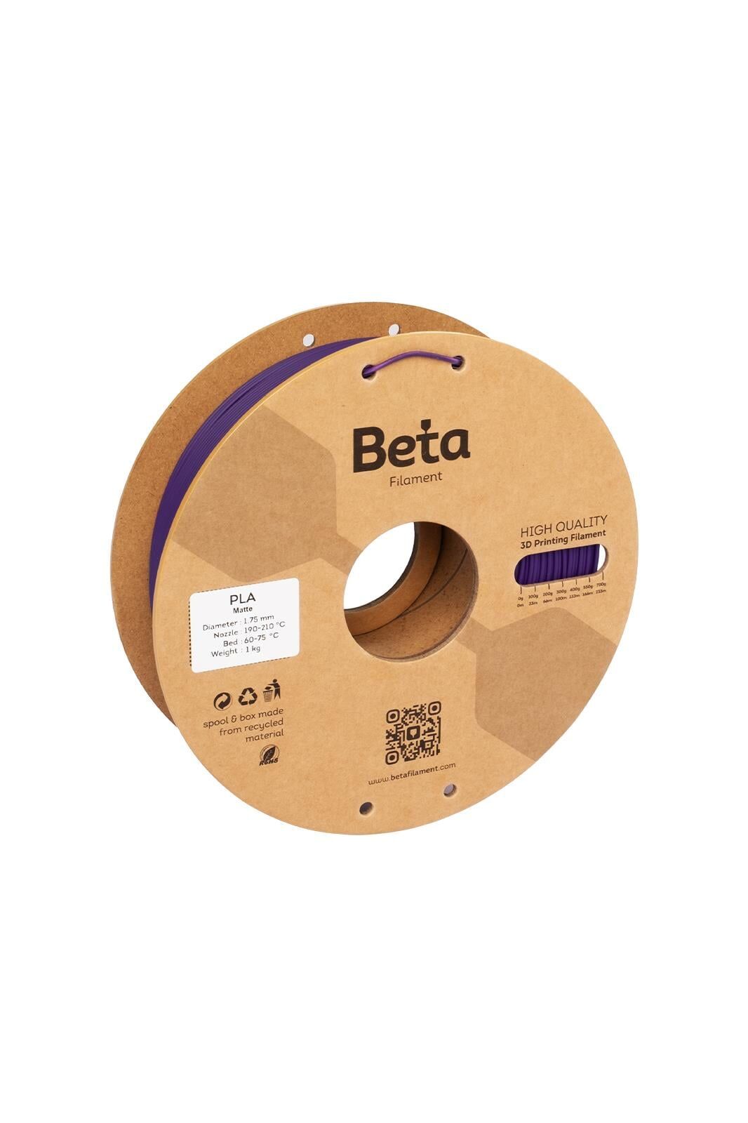 Beta Filament Matte PLA 1.75mm 1kg Mor