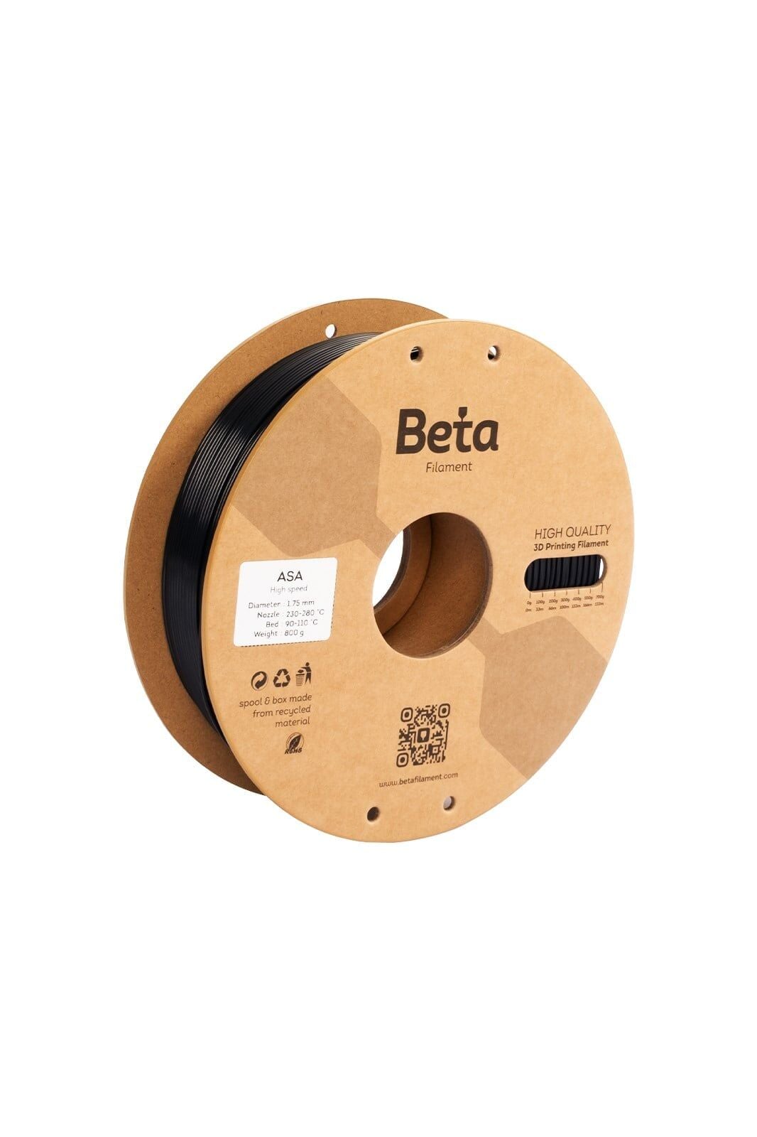 Beta Filament ASA 1.75mm 1kg Siyah