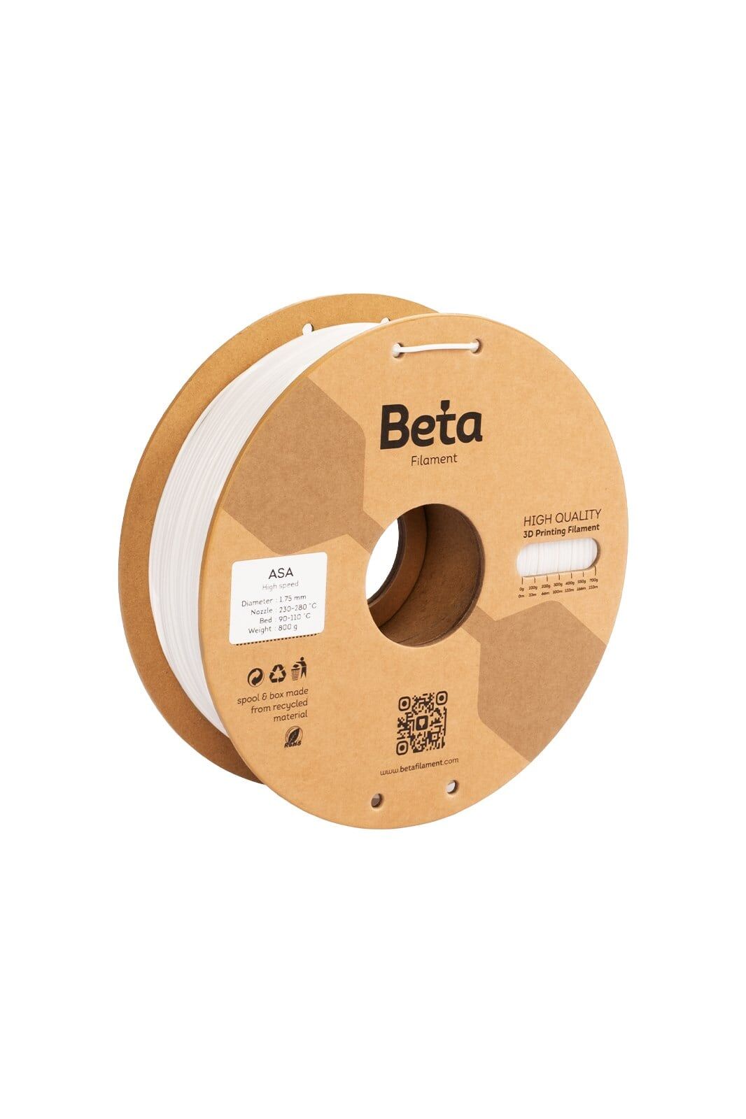 Beta Filament ASA 1.75mm 1kg Beyaz