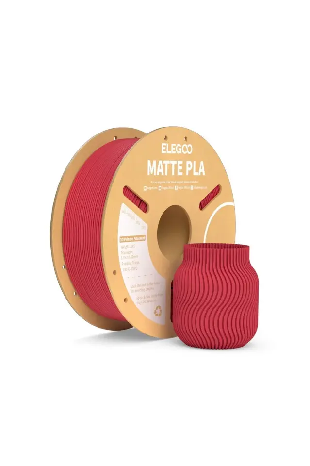 ELEGOO PLA Matte Filament Ruby Red