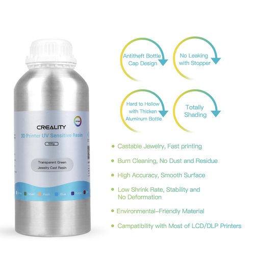 Creality LCD Kuyumcu Döküm Reçine 500g - Transparan Yeşil