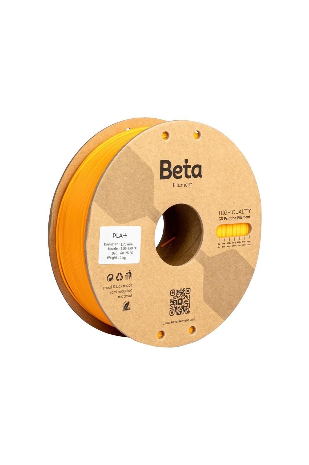 Beta Filament Matte PLA+ 1.75mm 1kg Turuncu