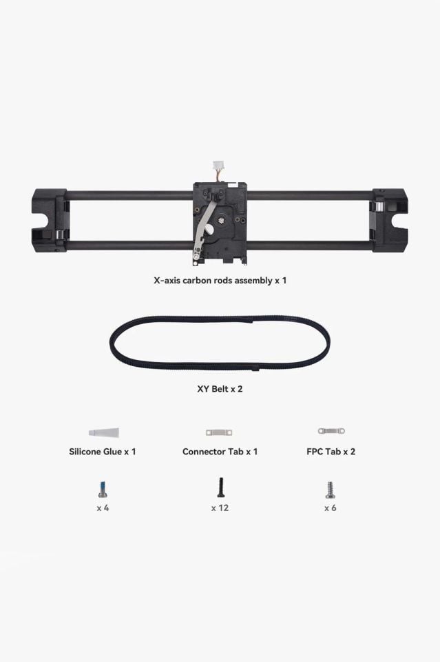 Bambu Lab X Axis Carbon Rods Assembly P1P-PFS-X1C-X1-X1E