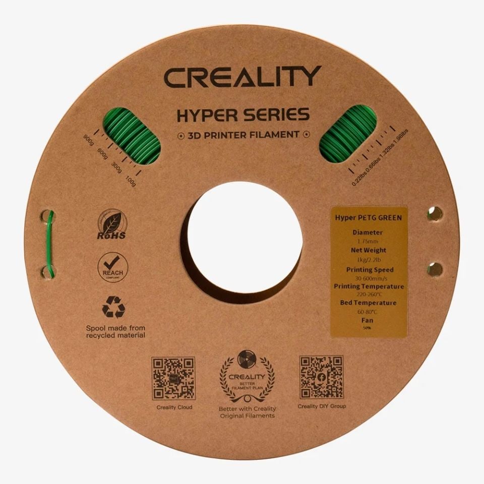 Creality Hyper PETG Filament Yeşil 1.75mm 1kg