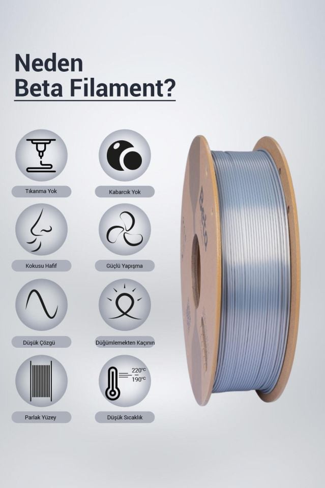 Beta PLA-Silk Filament Silver
