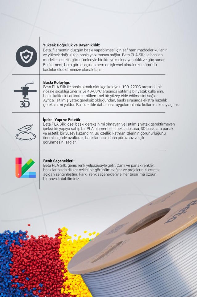 Beta PLA-Silk Filament Silver