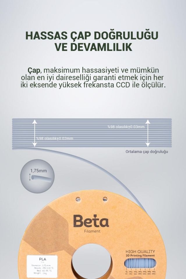 Beta PLA-Silk Filament Silver