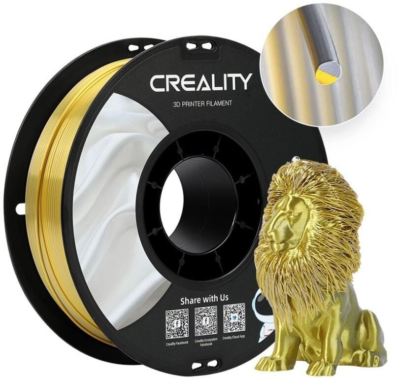 Creality CR-SILK PLA Filament Altın-Gümüş Çift Renk 1.75mm 1kg