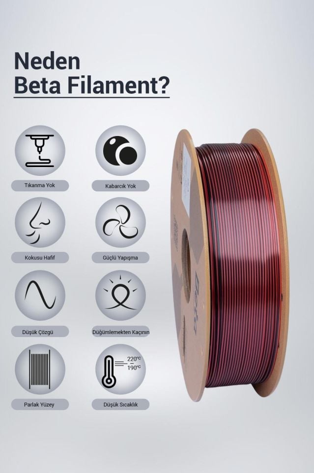 Beta PLA-Magic Silk Filament Black Red
