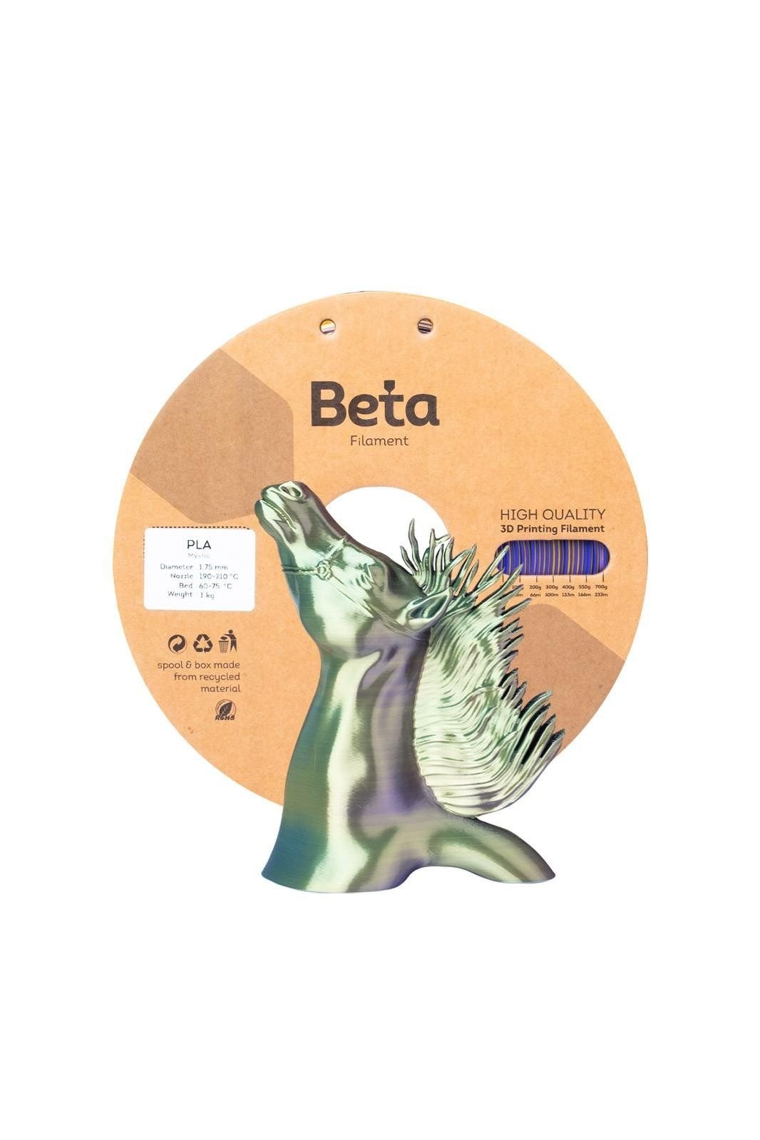 Beta PLA-Mystic Silk Filament Blue Purple Yellow