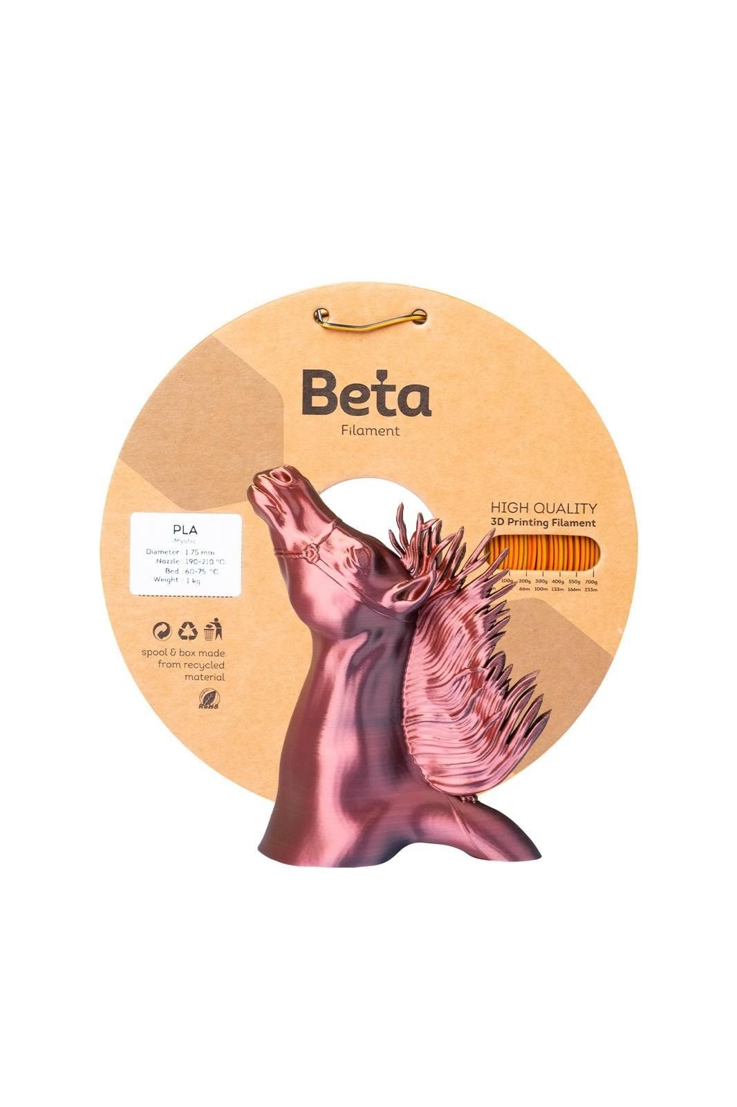 Beta PLA-Mystic Silk Filament Red Gold Black