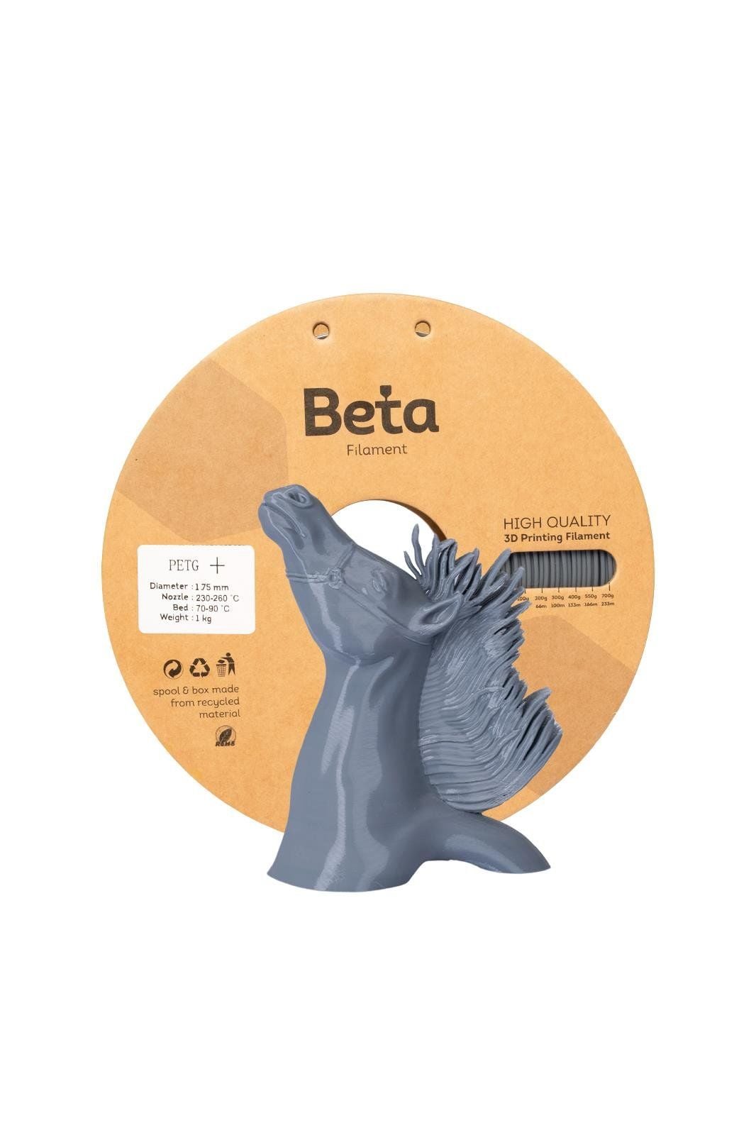 Beta Filament PETG 1.75mm 1kg Gri