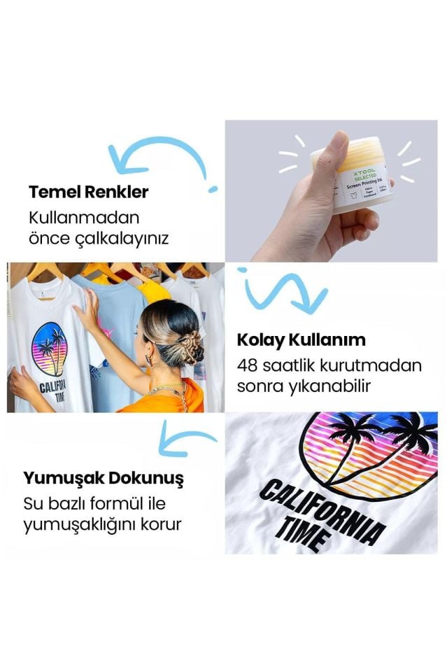 xTool Glow in The Dark Color Screen Printing İnk Set 100ml 6 Colors