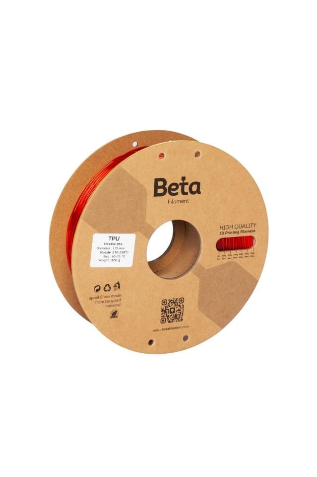Beta TPU 95A Filament Transparent Red