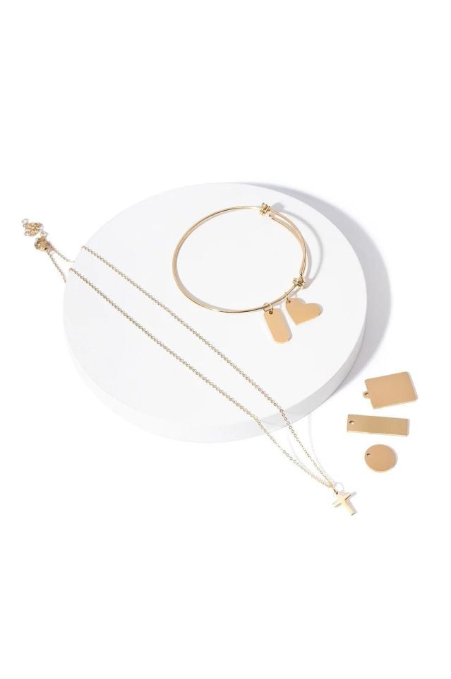 xTool Stainless Steel Necklace Bracelet Tag DIY Set Gold